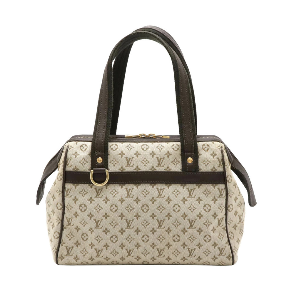 LOUIS VUITTON Monogram Josephine Handbag Boston Bag Canvas Leather Khaki Green